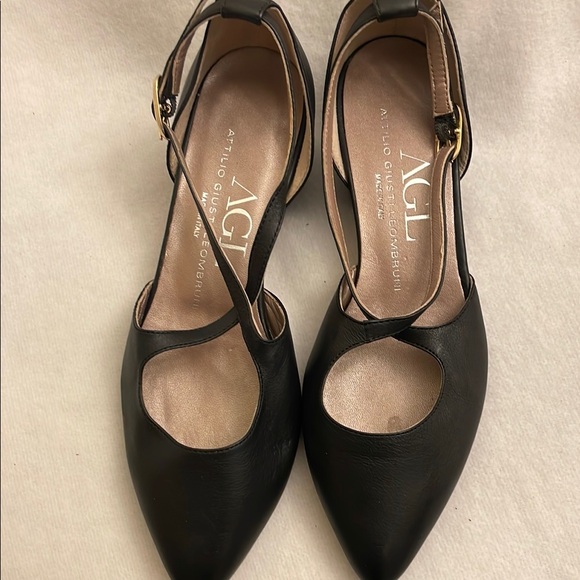 AGL Italian Black Leather Women's Shoes - Picture 2 of 5